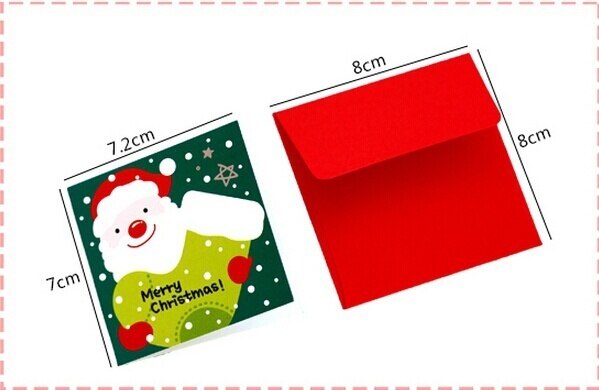 24 Pcs/lot Christmas Greeting Card Kids Mini Christmas Blessing Greeting Cards Envelope Year Postcard Card Xmas Party
