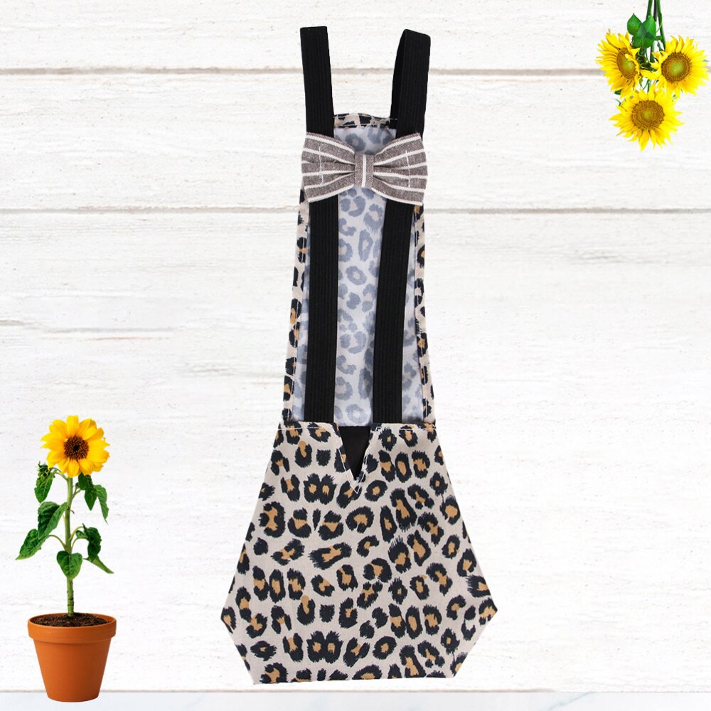 Pañal de pato y pollo para mascotas, ropa lavable de ganso y aves de corral, de lazo anudado con banda elástica, ropa divertida de ganso (roja): Leopard / S