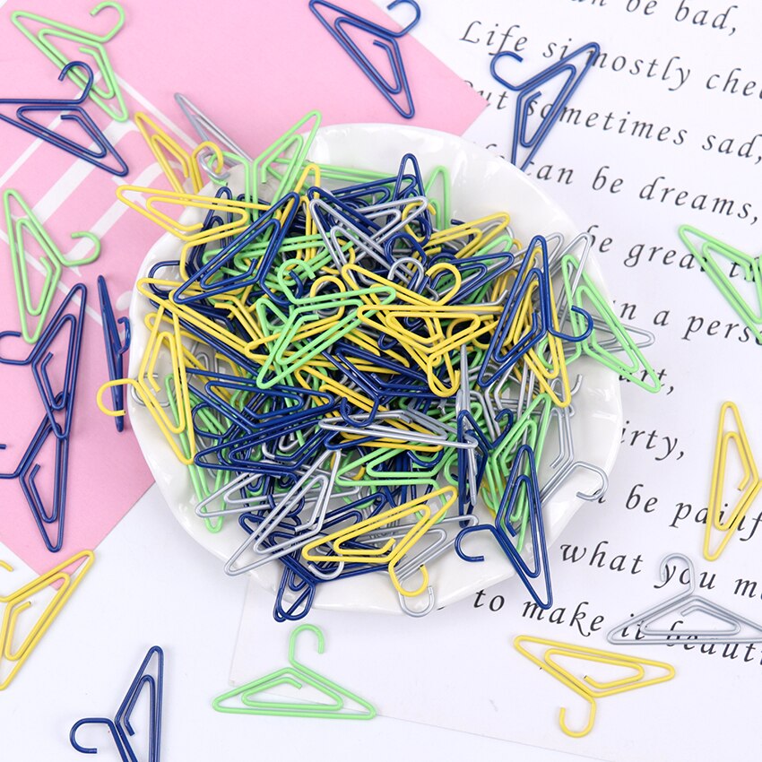 10PCS Paper Clip Small Fresh Cute Stationery Student Shaped Colorful Metal Shape Bookmark Paper Clip