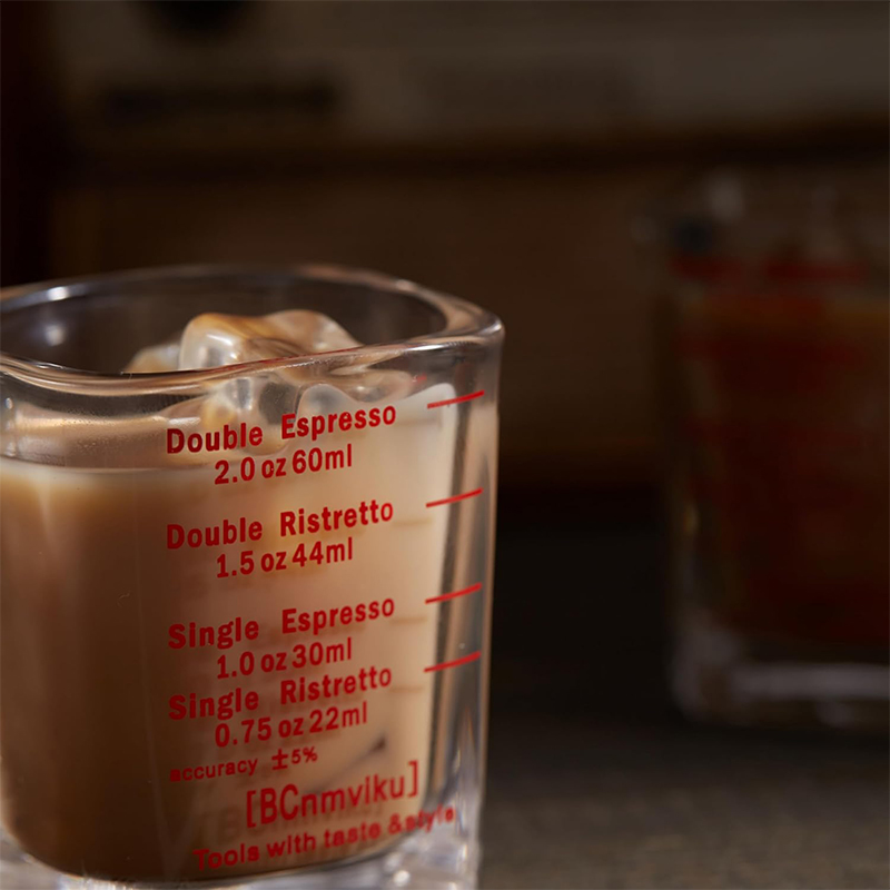 LMETJMA-vasos de chupito de 60ML, taza medidora, vaso de café expreso, vaso pesado líquido, copa de vino, taza cuadrada para Baristas, 2oz JT528