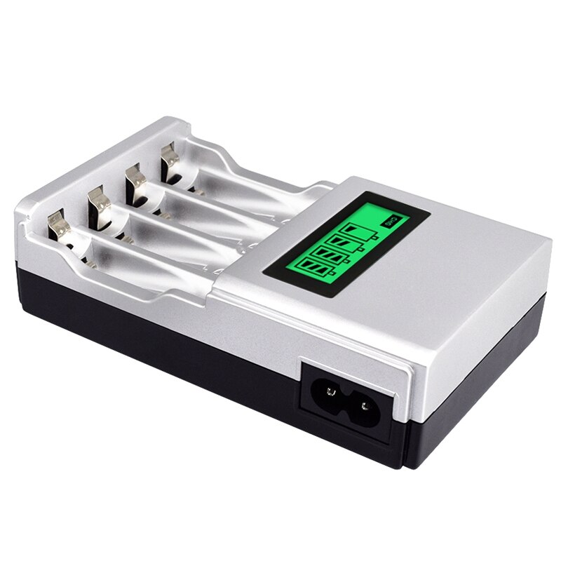 Four Slots Lcd Smart Battery Charger For Aa Aaa Rechargeable Battery Ni-Mh Ni-Cd Aaa Aa Rechargeable Batteries(Eu Plug)