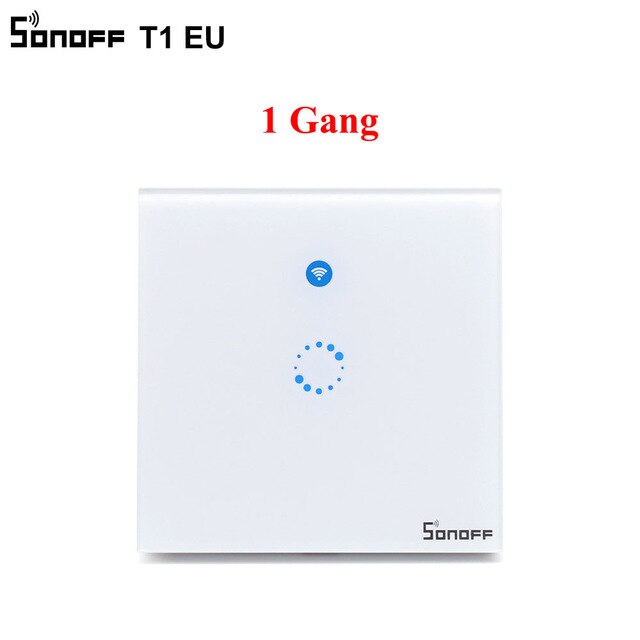 Sonoff T1 Smart Wifi Wall Touch EU Light Switch 1 Gang 2 Gang Touch/WiFi/433 RF/APP Remote Smart Home Controller Work with Alexa: 1 GANG