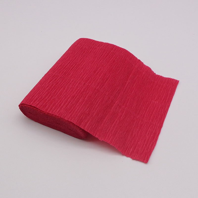 250*15cm Crinkled Crepe Paper Flower Wrapping Craft DIY Paper Streamer Scrapbooking Origami Party Decoration Packing Material: Red