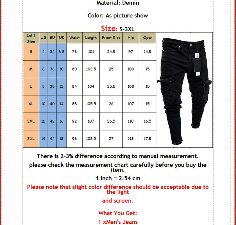 Pantalones vaqueros largos rasgados para hombre, Jeans ajustados elásticos rotos, color negro