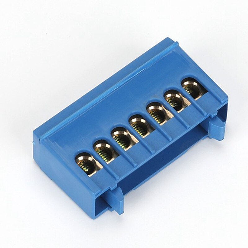 1pcs Rail type copper terminal block 7 / 12 / 15 hole flame retardant brass neutral grounding bar