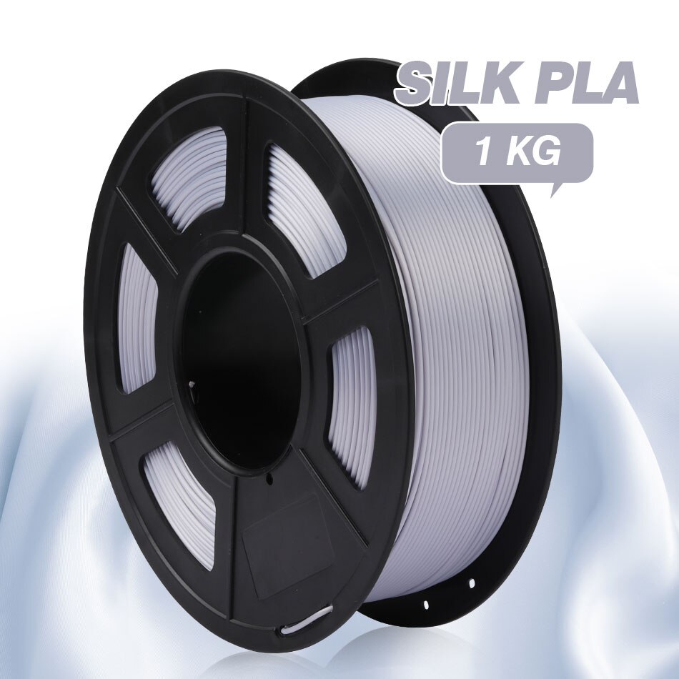 SUNLU – Filament 1.75 soie PLA pour imprimante 3D, Texture de soie, matériaux d&#39;impression arc-en-ciel: SILK Grey