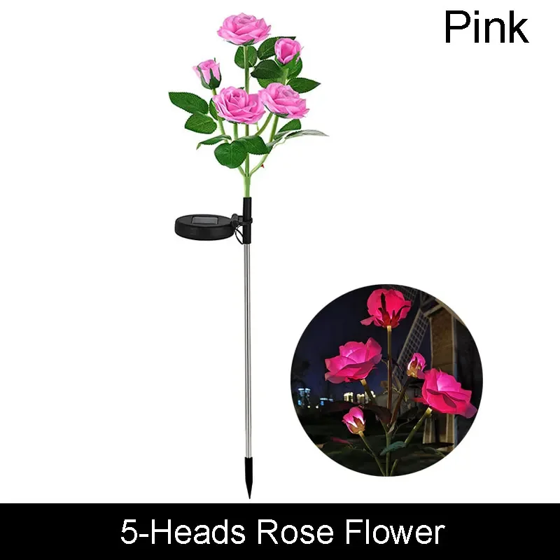 Estaca Solar de jardín de orquídeas y girasoles, luz LED decorativa impermeable para exteriores, para Patio, jardín, Patio, Pascua y Navidad, 1 ud.: Morado