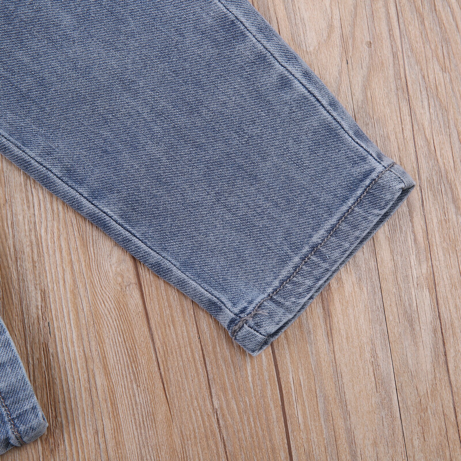 Collectie Baby Meisje Elastische Denim Broek Kleurrijke Knop Decoratie Lange Broek Casual Losse Pocket Kleding