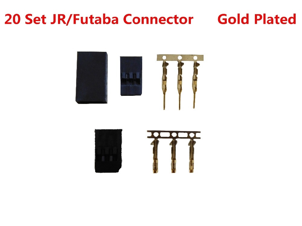 Vergulde terminals 20 sets JR/Futaba Connector voor RC Model, Servo Connector, model Ontvanger Batterij ESC Connection