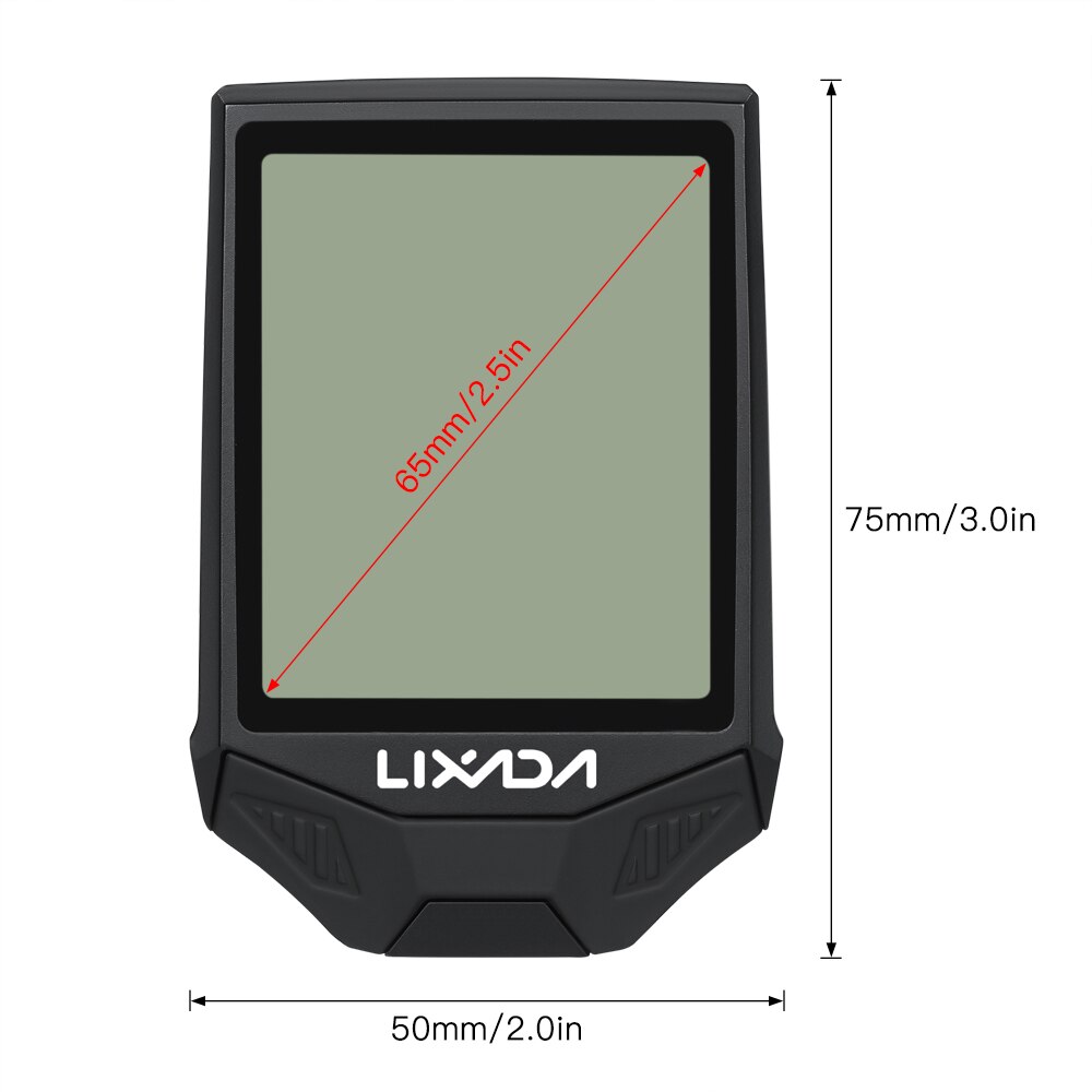 LIXADA Large Screen Bicycle Computer IPX6 Wireless Waterproof Bike Speedometer Stopwatch With Backlight Bike Bicycle Speedometer