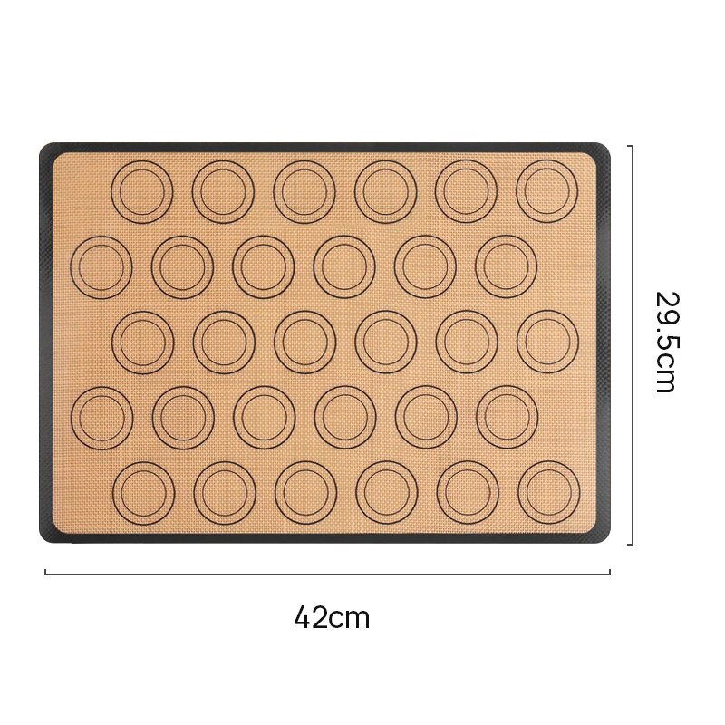 Herbruikbare Siliconen Bakken Mat Vel Voor Oven Hittebestendige Macaron/Gebak/Cookie Making Pad Vel Anti-aanbak Rolling Deeg matten: 42x29.5CM-grey-MKL