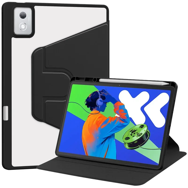 For Lenovo Idea Tab Pro Case with Pen Holder 360 Rotating Acrylic Clear Hard Tablet Coque For Idea Tab Pro 12.7 tb373fu Case