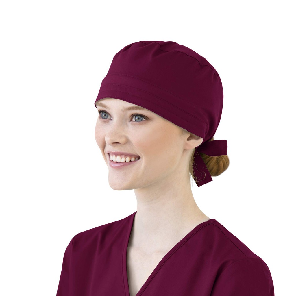 Vrouwen Katoen Yoga Bandage Verstelbare Cap Zweetband Bouffant Hoed Mannen Gorros Quirofano Mujer Verpleegkundige Uniform Hoed Accessoires #3: Wine 