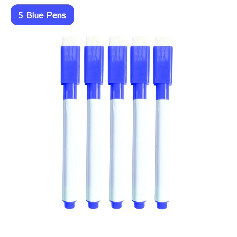 Drawing Whiteboard Markers Magnetic Dry Eraser Markers Glass Ceramics White Board Pen School Supplies Dry Markers Children's Pen: 5 Blue Pens