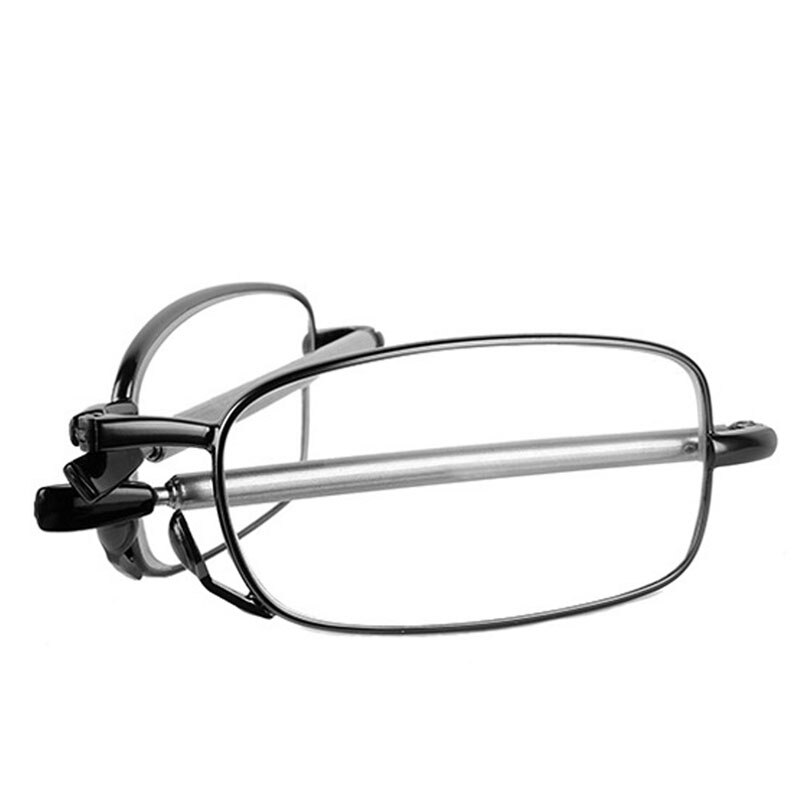 Mini leesbril heren dames opvouwbaar klein montuur zwarte metalen bril met originele doos