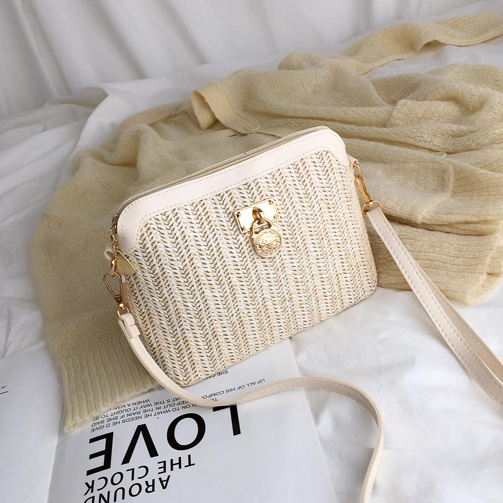 Zomer Stro Tassen Voor Vrouwen Geweven Kwastje Strand Schoudertas Vrouwelijke Raffia Rotan Crossbody Tas Toevallige Reizen Tassen: Style1 White