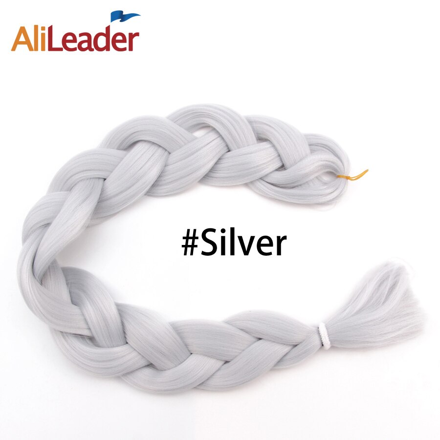 Leeons Jumbo Braid Hair Hair Extension 165g Rainbow Hair Braiding White Braiding Hair Colors Silver Box Braid Hair: silver