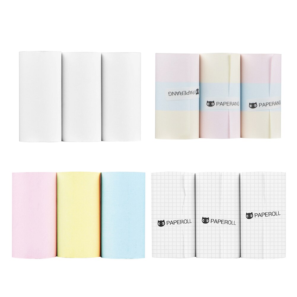 Thermal Printer Accessories Thermal Paper 3 Rolls 57 x 30 mm White Printer Sticker Paper for P1 P2 P2S Mini Photo Printer