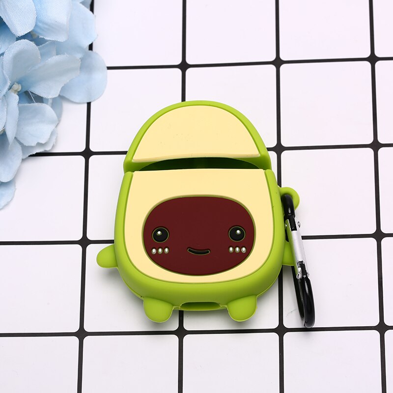 Funda protectora 3D de silicona con aguacate para auriculares, estuche de carga para AirPods, 1 unidad