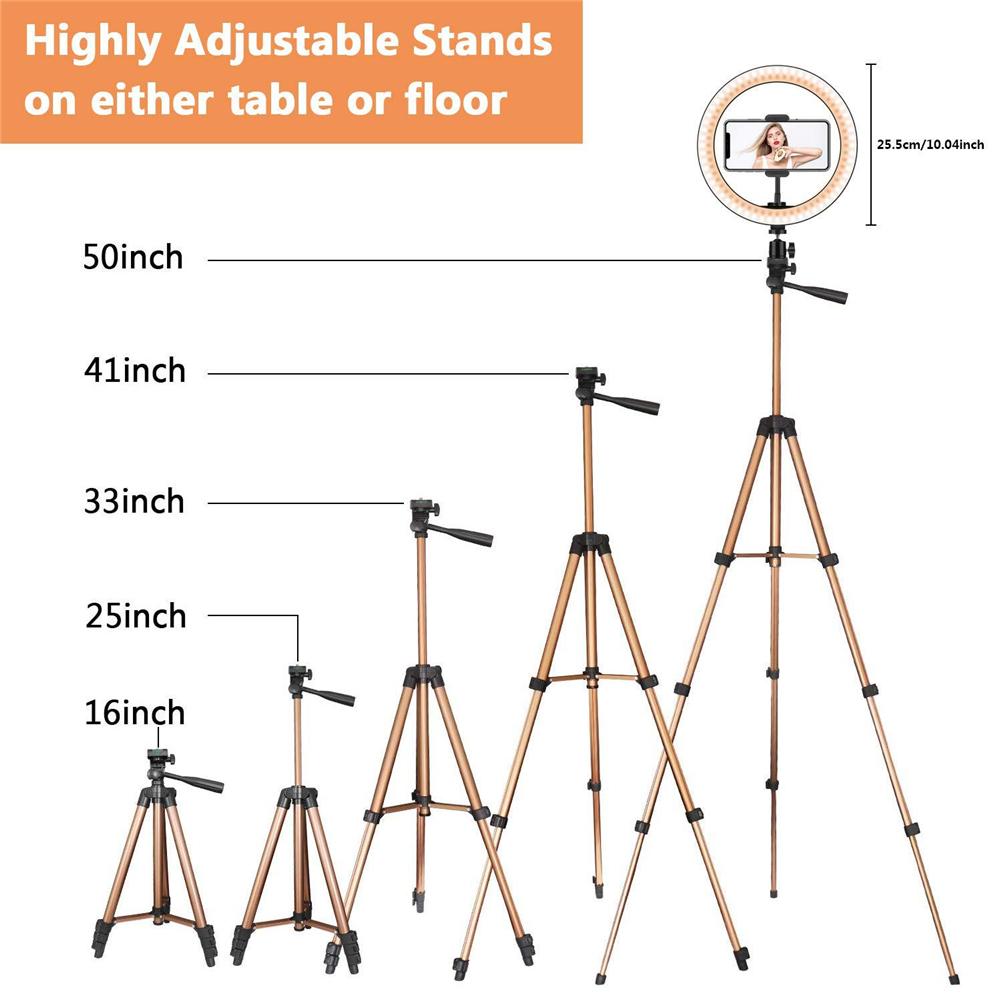 8 zoll LED Ring Licht Boden mit 1/4 &quot;Stativ Selfie Live Füllen Lichter Schönheit Lampe Bausatz 33cm zu 102cm Einstellbare Halterung Ständer