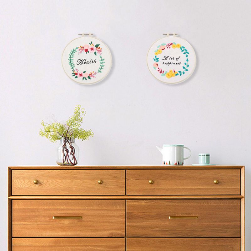 Flowers DIY Embroidery Ribbon Set Beginners Embroidery Shed Sewing Kit Cross-stitch Crafts Hand-stitched Decoration