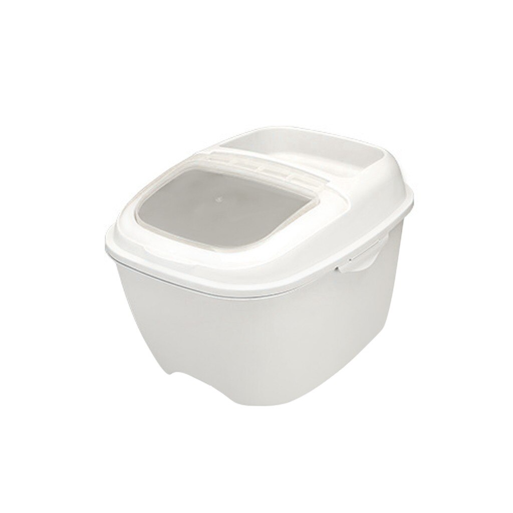 10KG Flip Cover Sealed Multi-function Rice Bucket Storage Box Kitchen Household Large Capacity Container Rice Storage Box: White