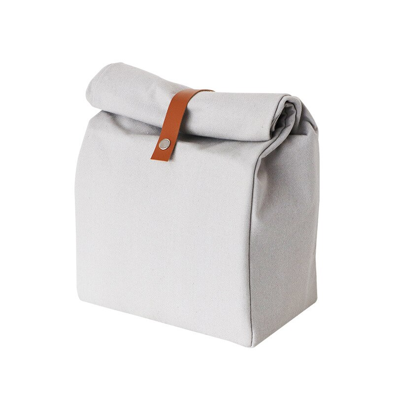 Madkasse simpel japansk stil lærredisoleret frokostpose bærbar tyk aluminiumsfolie termisk taske bærbare madposer til kvinder: 1