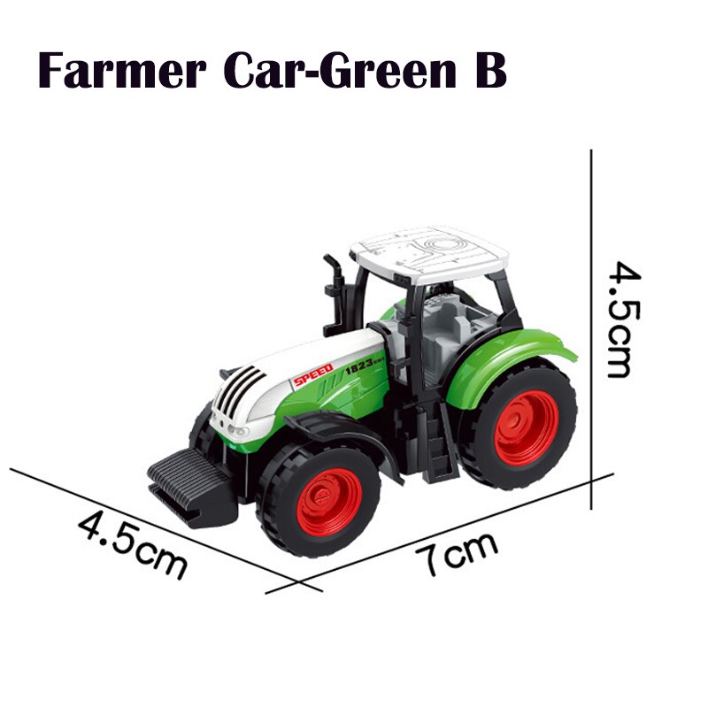 16 Stijlen Mini Techniek Legering Auto Tractor Diecasts Voertuig Speelgoed Dump Truck Model Klassieke Speelgoed Auto 'S Voor Kinderen Jongen Kids: Green Farmer Car B