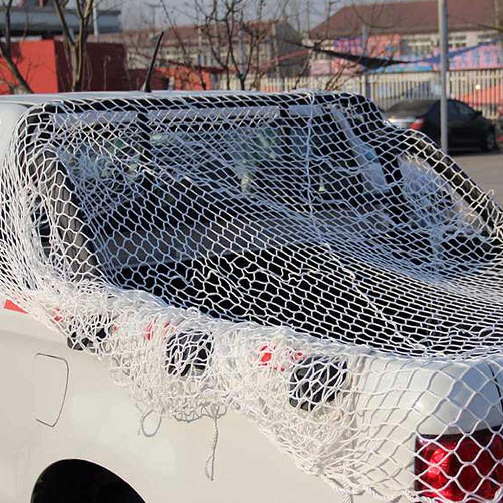 1pc Cargo Net Truck Trailer Mesh Cover Luggage Net Protective Screening (White)