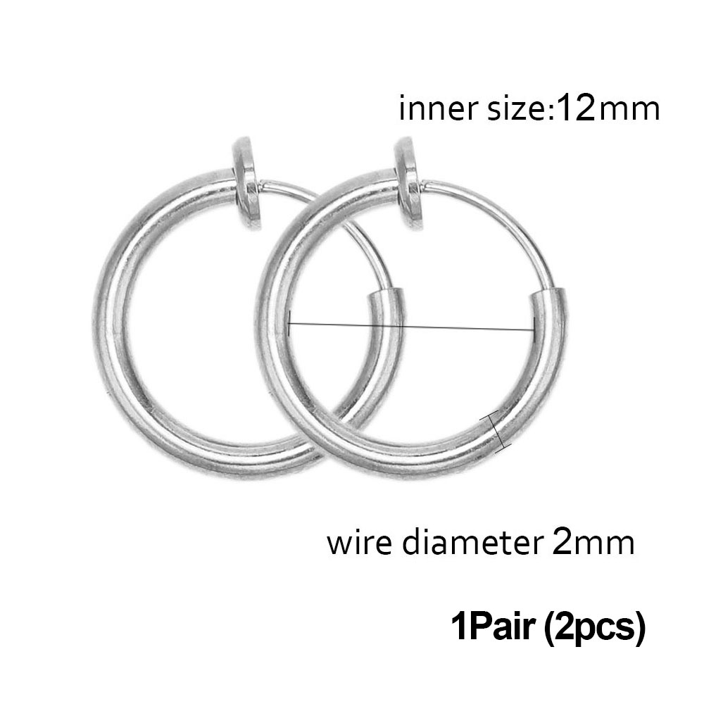 1-5 pares de aros de Clip de acero inoxidable sin agujeros para las orejas sin pendiente de perforación para pendiente de Clip sin perforación fabricación de joyas: Color oro puro
