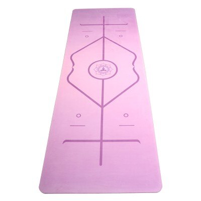 AMYOGA Yoga Mat - 183x61cm - TPE, Suede, Natural Rubber - Non-slip, Sweatproof, Body Alignment: Purple