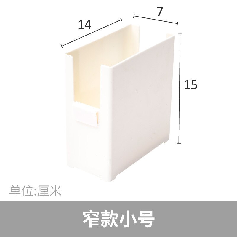 Plastik tykkere køkken arrangør flaske plade gaffel rack med tag holder kosmetisk kasse stablet makeup opbevaring badeværelse arrangør: Smal lille