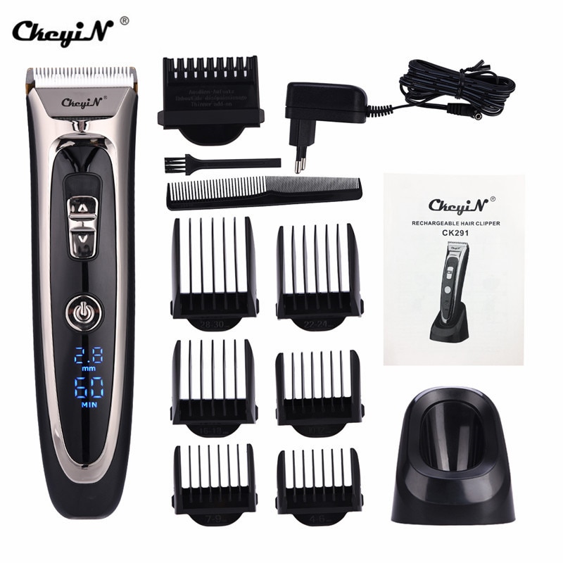 Professionele Tondeuse Oplaadbare Digitale Elektrische Tondeuse Voor Mannen Cordless Haar Knippen Scheermes Kapper Machine Led 4142