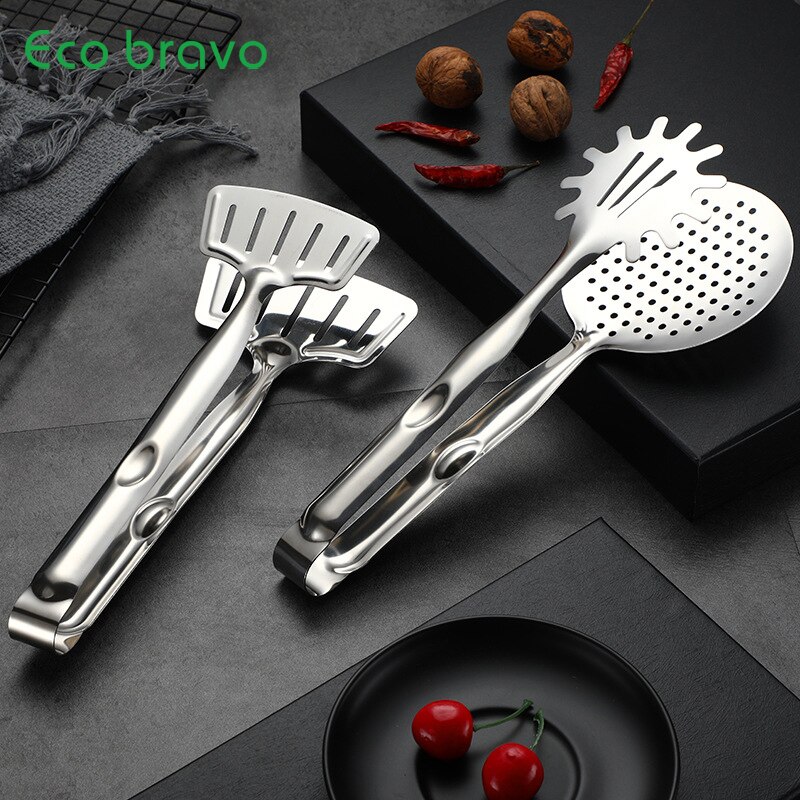 Ecobravo Stainless Steel Fried Fish Spatula Frying Spatula Deep-Fried Baking Bread Pancake Steak Clamp Kitchen Items