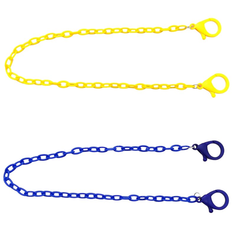 2 Stuks Gezicht Masker Lanyard Wegwerp Masker Lanyard Houder Verstelbare Traceless Oor Opknoping Touw, Geel &amp; Donkerblauw: Default Title