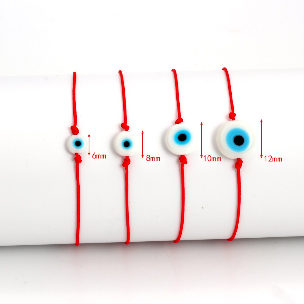 Lucky eye trançado azul mal olho pulseira vermelho azul preto corda corrente charme pulseira ajustável diy jóias para feminino ey6386