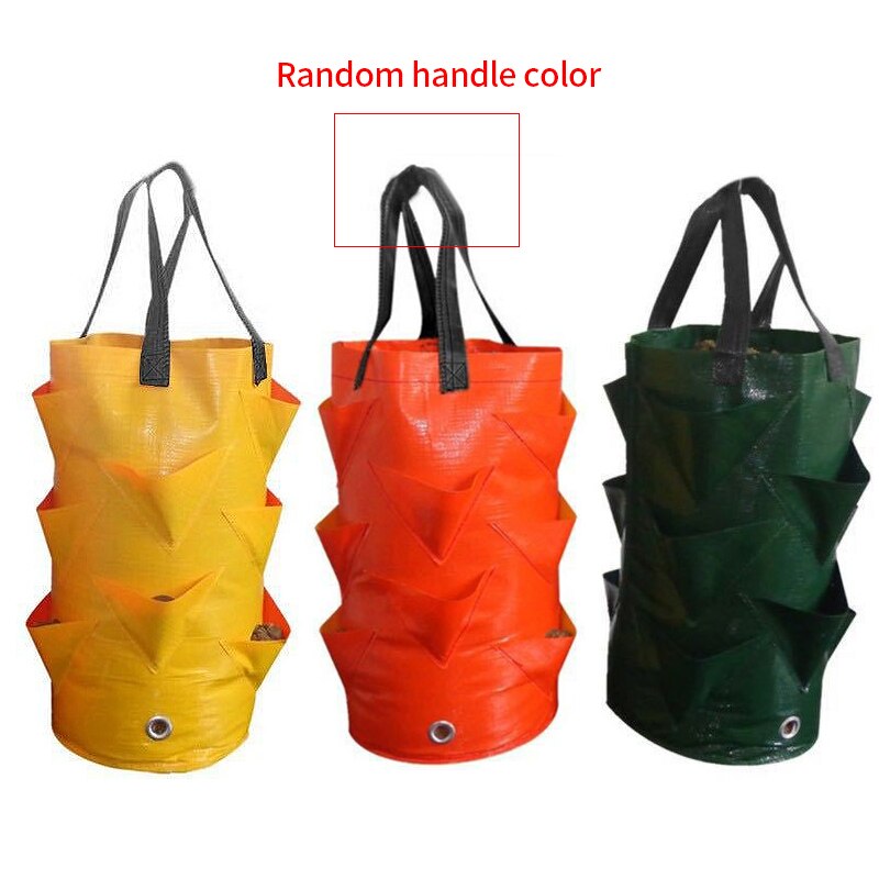 3 Gallons Strawberry Planting Growing Bag Multi-mouth Container Bags Vegetable Wall Hanging Flower Pots Garden Supplies Tool