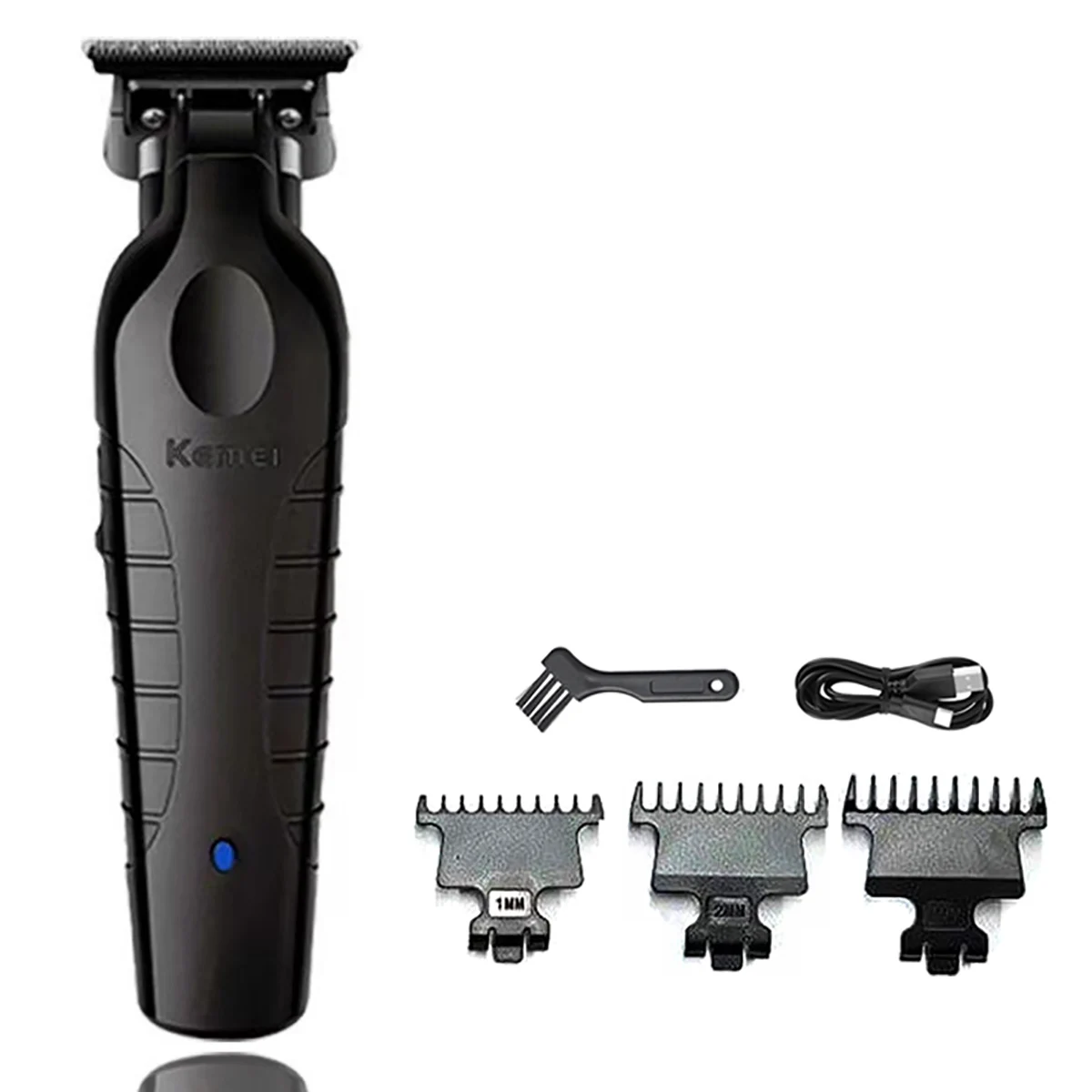 Kemei 2299 Barber Cordless Hair Trimmer 0mm Zero Gapped Carving Clipper Detailer Electric Finish Cutting Machine: PURPLE
