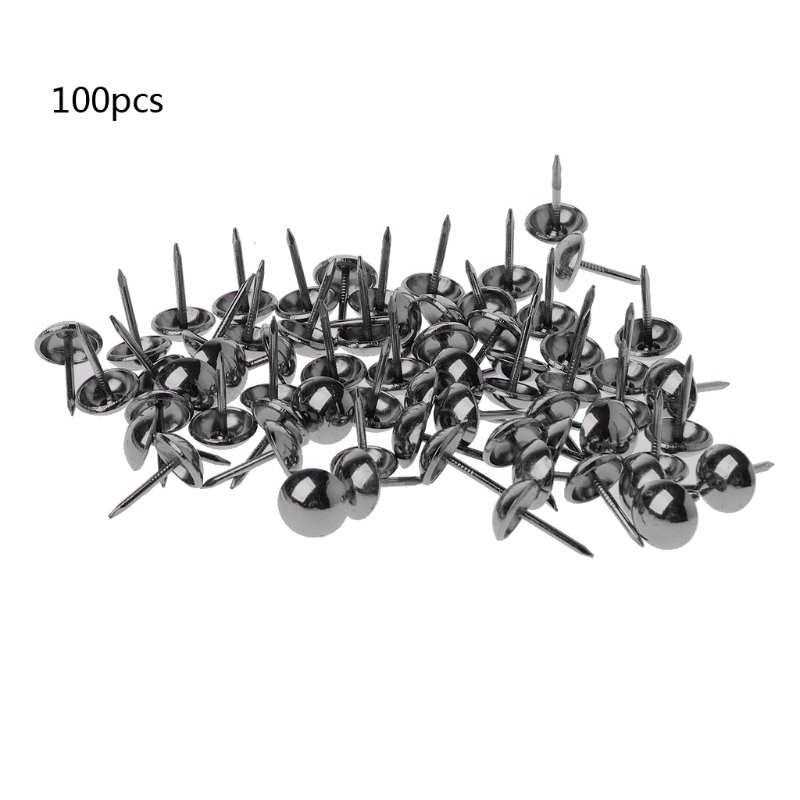 100 stks Antiek Messing Bekleding Nagels Meubels Kopspijkers Pushpins Hardware Decor: Gun Black