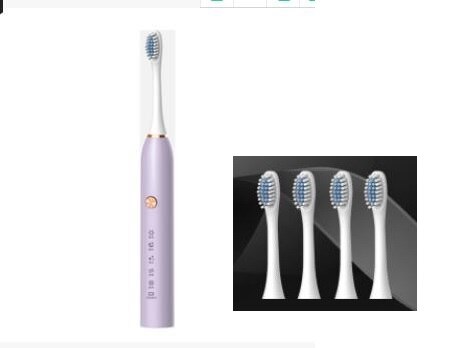Electric Toothbrush Adult Smart Sonic Vibration Waterproof Toothbrush USB Charging 5-speed adjustment: purple