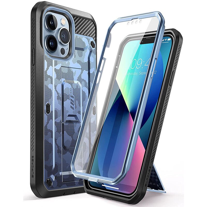 Supcase Voor Iphone 13 Pro Max Case 6.7 &quot;) ub Pro Full-Body Robuuste Holster Cover Met Ingebouwde Screen Protector &amp; Kickstand: CamoNavy