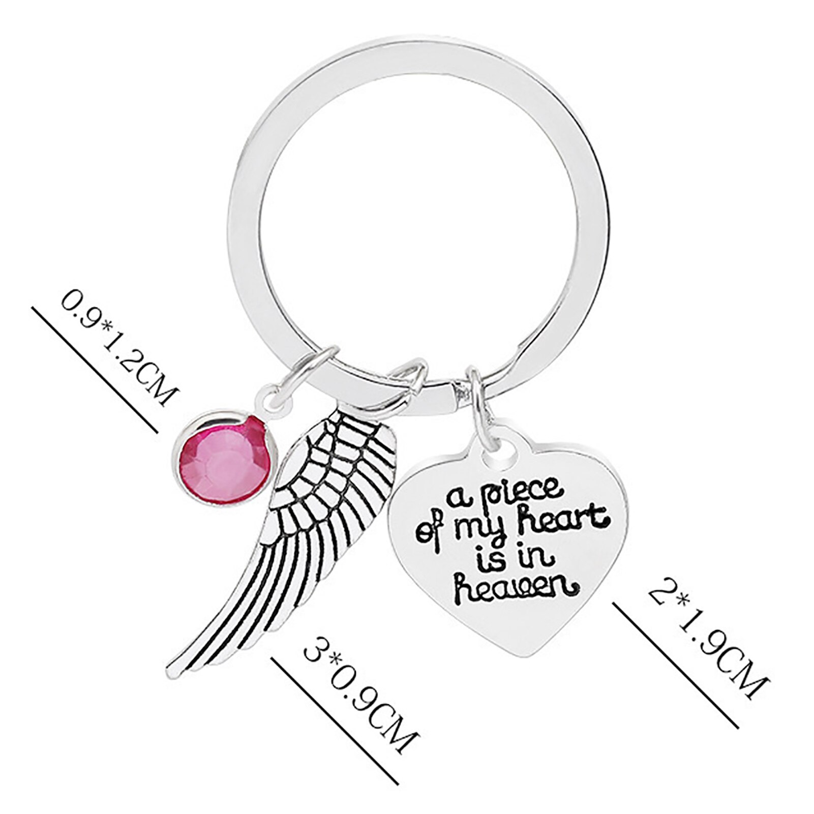 Memorial Keychain A Piece of My Heart is in Heaven Angel Wing Key Chain Memorial Dad Keychain Loss of Father Sympathy