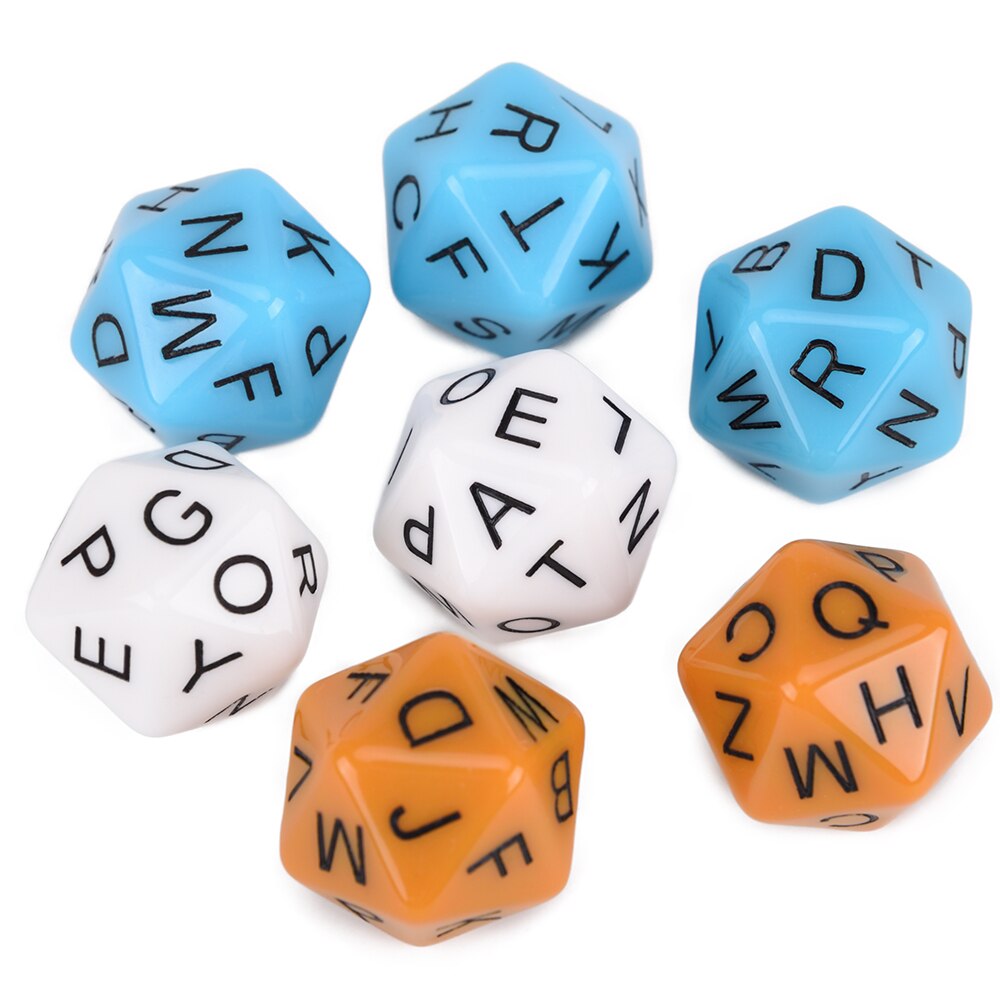 24mm Alphabet Dice Uppercase 20 Sided Set of 7