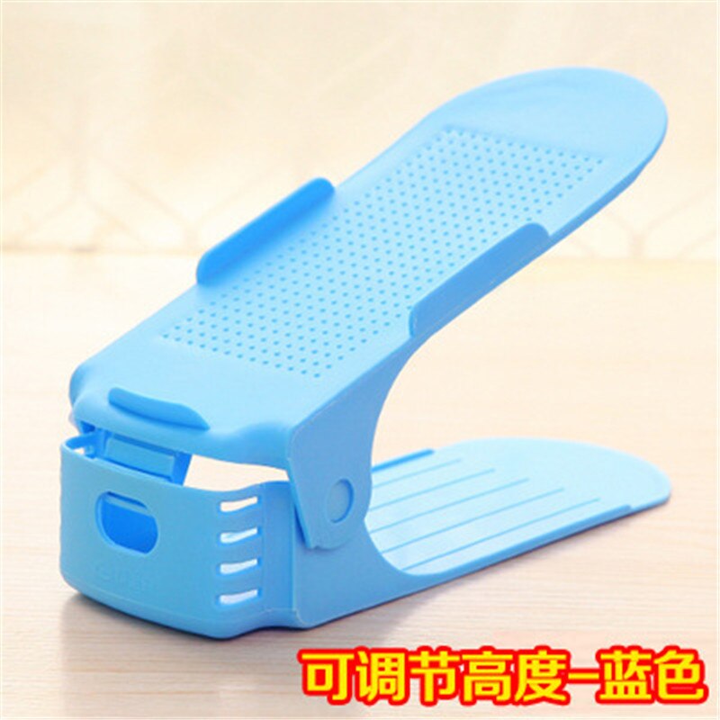 1PC Home Use Shoe Organizer Modern Double Cleaning Storage Shoe Rack Living Room Convenient Shoebox Shoes Organizer Stand Shelf: Adjustable blue