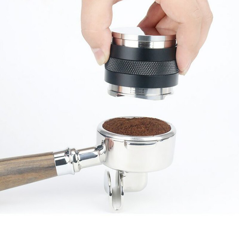 51Mm Espresso Sabotage Dispenser, Dubbele Kop Koffie Leveler, espresso Sabotage Met Verstelbare Diepte Met Siliconen Tamper Mat