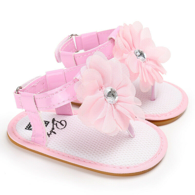 Infant Baby Girl Soft Sole Sandals Toddler Summer Shoes Flower Sandal 0-18M: Pink / 0-6 Months