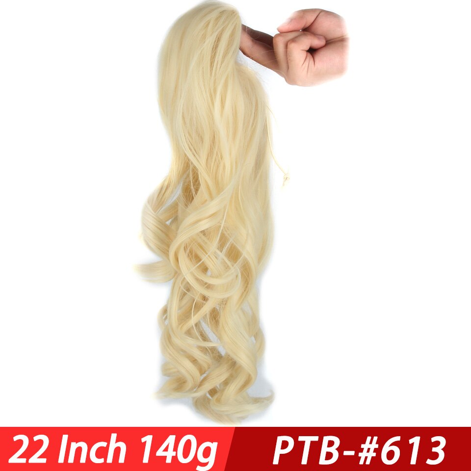 Pageup 22” Long Curly Clip In Hair Tail False Hair Ponytail Hairpiece With Hairpins Synthetic Hair Ponytail Hair Extension: PTB-613