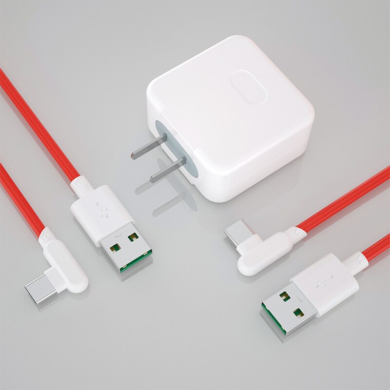 Oneplus Nord N10 Usb Type C 90 Graden Warp Kabel 5A Usb C Dash Snel Opladen Elleboog Game Lijn Voor een Plus 1 + 8 8T 7 7T 6 6T Pro