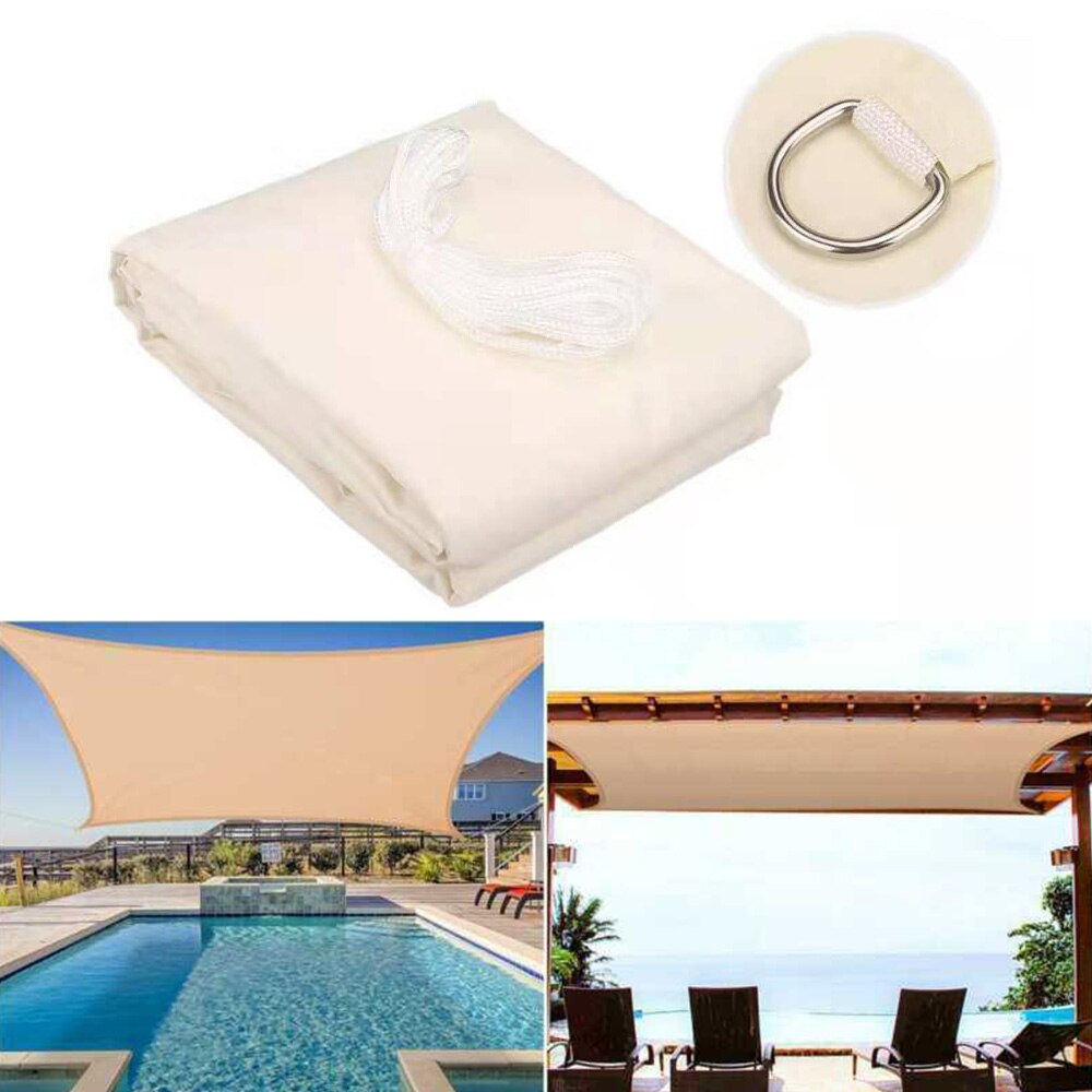 Sun Shade Sail Waterproof UV Block Awning Sun Shading Net Outdoor Sun Shelter for Patio Pool Garden Yard Lawn Carport