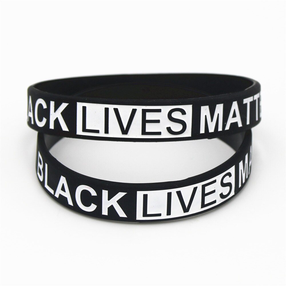 1Pc Black Leven Kwestie Siliconen Polsbandje Black Silicone Rubber Armband & Armbanden Voor Mannen Vrouwen Naam